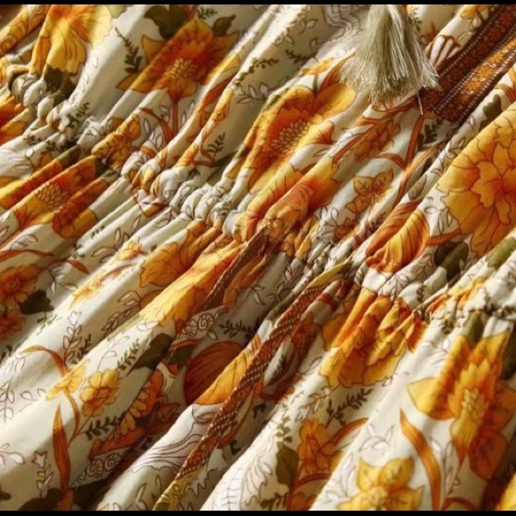 Seashell Gypsy boho floral tassel dress - Picture 2 of 16